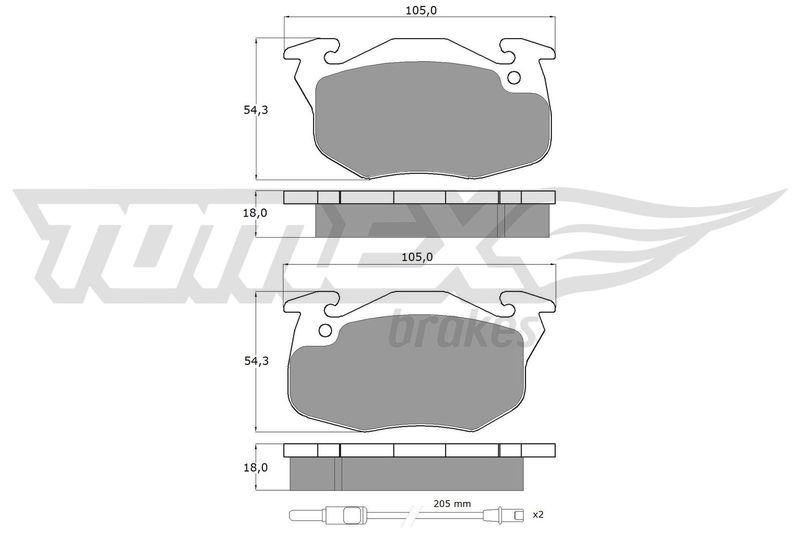 TOMEX Brakes TX 10-34 Brake Pad Set, disc brake