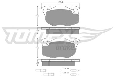 Brake Pad Set, disc brake TOMEX Brakes TX 10-341