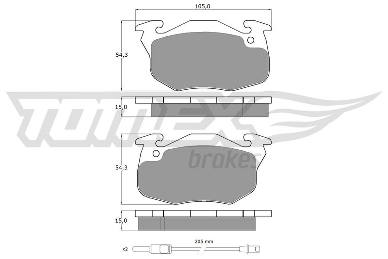 TOMEX Brakes TX 10-342 Brake Pad Set, disc brake