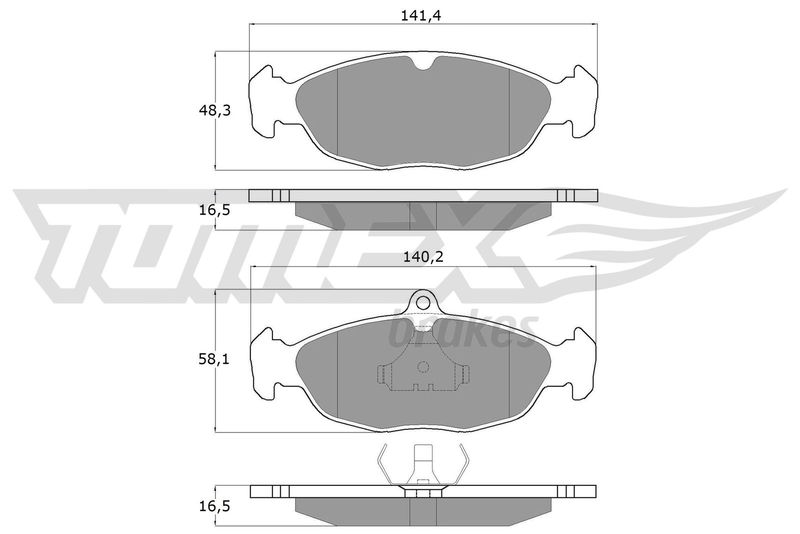 TOMEX Brakes TX 10-49 Brake Pad Set, disc brake