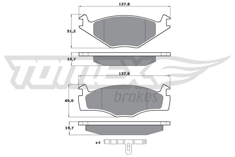TOMEX Brakes TX 10-53 Brake Pad Set, disc brake