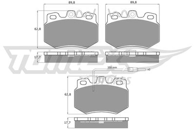 Brake Pad Set, disc brake TOMEX Brakes TX 10-55