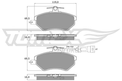 Brake Pad Set, disc brake TOMEX Brakes TX 10-631