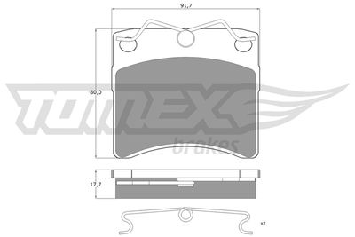 Brake Pad Set, disc brake TOMEX Brakes TX 10-64