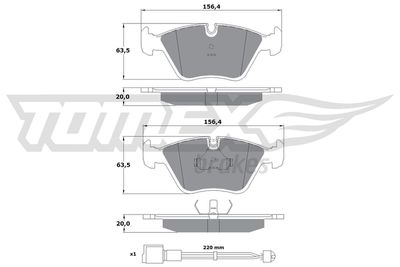 Brake Pad Set, disc brake TOMEX Brakes TX 10-691