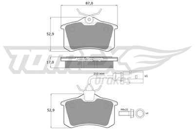 Brake Pad Set, disc brake TOMEX Brakes TX 10-782