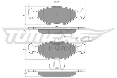 Brake Pad Set, disc brake TOMEX Brakes TX 10-794