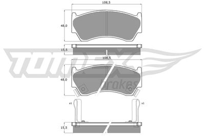 Brake Pad Set, disc brake TOMEX Brakes TX 10-89