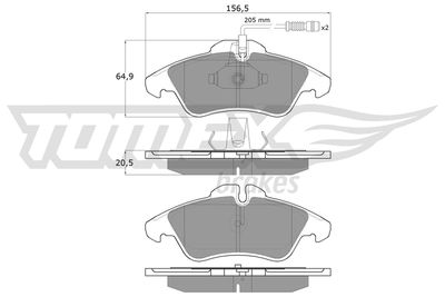 Brake Pad Set, disc brake TOMEX Brakes TX 10-931
