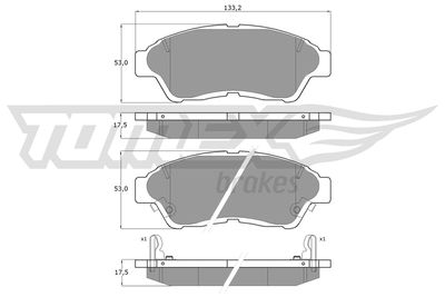 Brake Pad Set, disc brake TOMEX Brakes TX 10-96