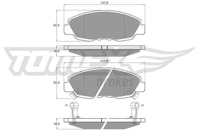 Brake Pad Set, disc brake TOMEX Brakes TX 10-98
