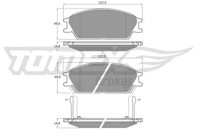 Brake Pad Set, disc brake TOMEX Brakes TX 11-05