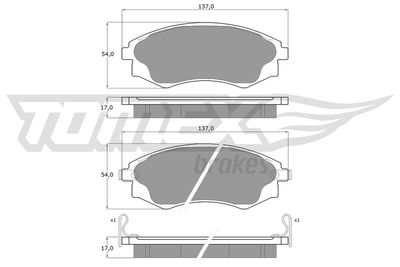 Brake Pad Set, disc brake TOMEX Brakes TX 11-07