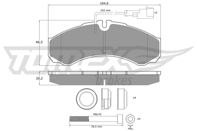 TOMEX Brakes TX 11-112 Brake Pad Set, disc brake