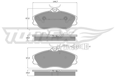 Brake Pad Set, disc brake TOMEX Brakes TX 11-28