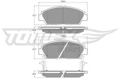 Brake Pad Set, disc brake TOMEX Brakes TX 11-38