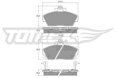 Brake Pad Set, disc brake TOMEX Brakes TX 11-39