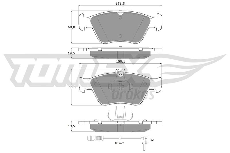 TOMEX Brakes TX 11-471 Brake Pad Set, disc brake