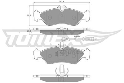 Brake Pad Set, disc brake TOMEX Brakes TX 11-501