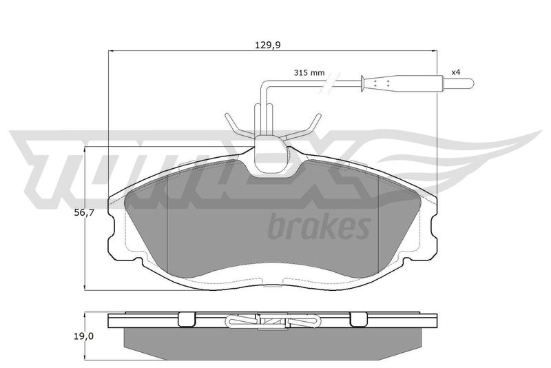 TOMEX Brakes TX 11-62 Brake Pad Set, disc brake