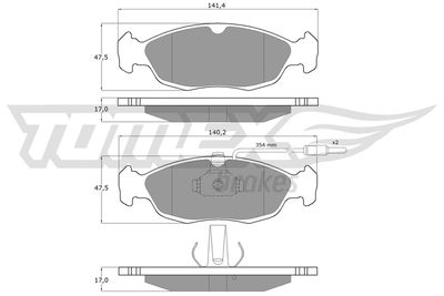 Brake Pad Set, disc brake TOMEX Brakes TX 11-711