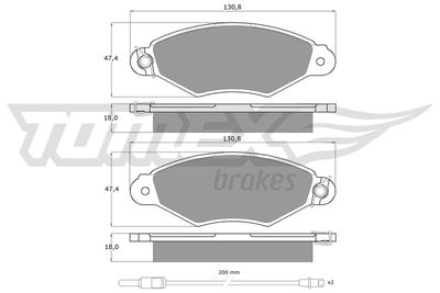 Brake Pad Set, disc brake TOMEX Brakes TX 11-751