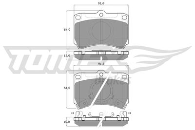 Brake Pad Set, disc brake TOMEX Brakes TX 11-77