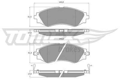 Brake Pad Set, disc brake TOMEX Brakes TX 11-80