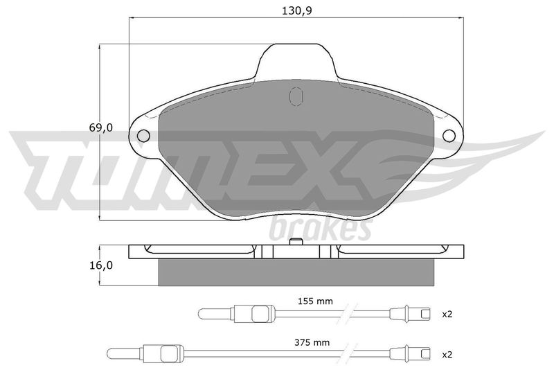 TOMEX Brakes TX 11-89 Brake Pad Set, disc brake