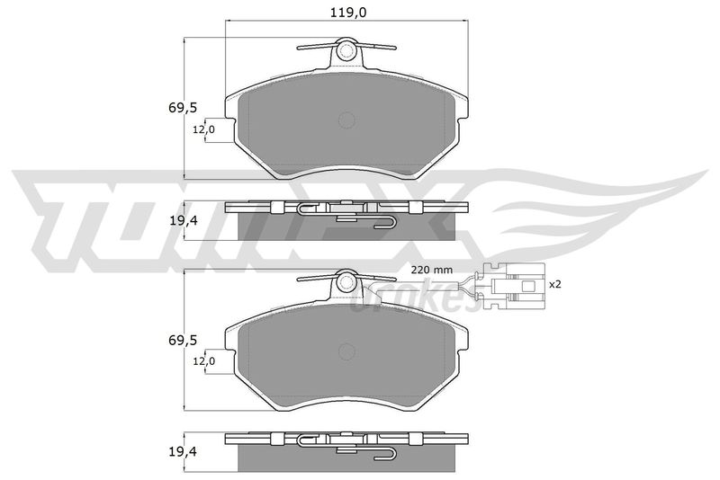 TOMEX Brakes TX 12-04 Brake Pad Set, disc brake