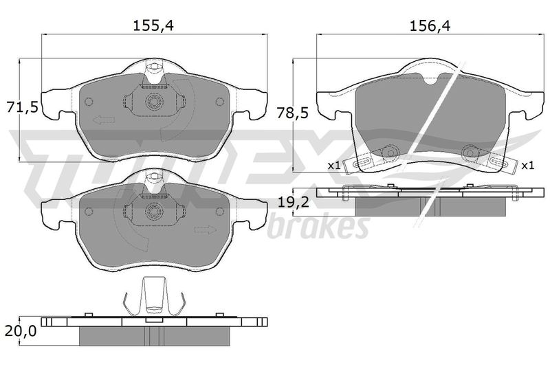TOMEX Brakes TX 12-22 Brake Pad Set, disc brake