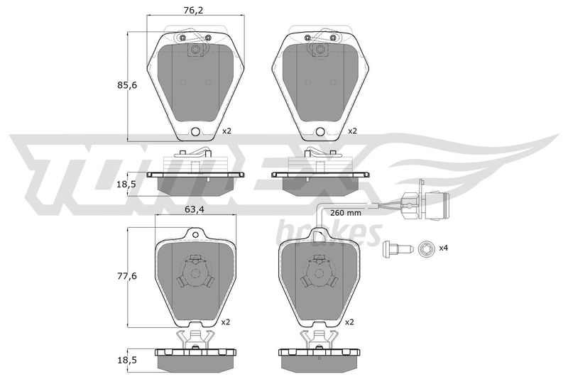 TOMEX Brakes TX 12-26 Brake Pad Set, disc brake