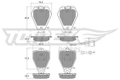 Brake Pad Set, disc brake TOMEX Brakes TX 12-26