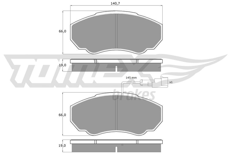 TOMEX Brakes TX 12-45 Brake Pad Set, disc brake