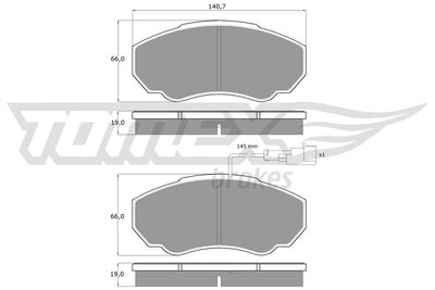 Brake Pad Set, disc brake TOMEX Brakes TX 12-45