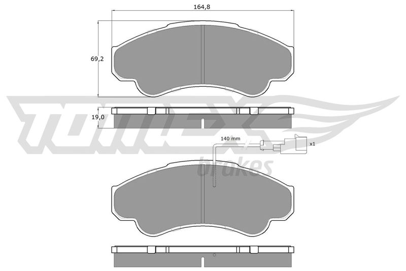 TOMEX Brakes TX 12-47 Brake Pad Set, disc brake