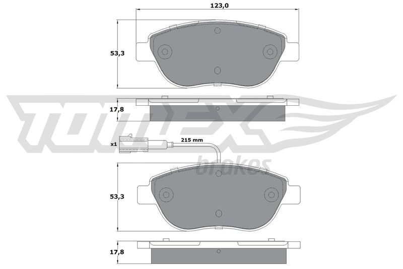TOMEX Brakes TX 12-48 Brake Pad Set, disc brake