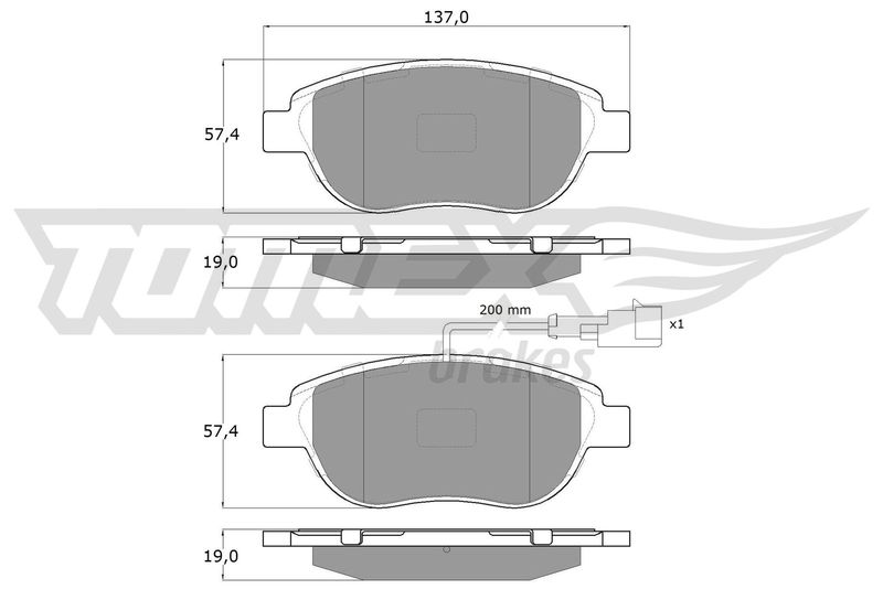 TOMEX Brakes TX 12-49 Brake Pad Set, disc brake