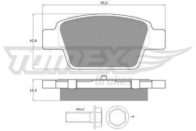 Brake Pad Set, disc brake TOMEX Brakes TX 12-51