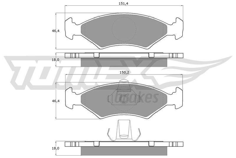 TOMEX Brakes TX 12-52 Brake Pad Set, disc brake