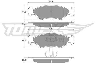 Brake Pad Set, disc brake TOMEX Brakes TX 12-54