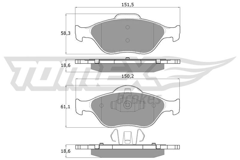 TOMEX Brakes TX 12-55 Brake Pad Set, disc brake