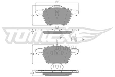 Brake Pad Set, disc brake TOMEX Brakes TX 12-56