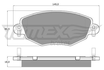 Brake Pad Set, disc brake TOMEX Brakes TX 12-58