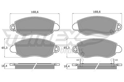 Brake Pad Set, disc brake TOMEX Brakes TX 12-62
