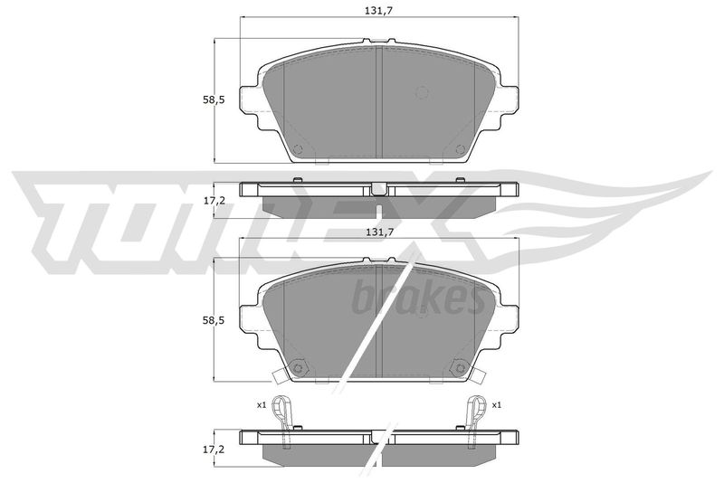 TOMEX Brakes TX 12-63 Brake Pad Set, disc brake