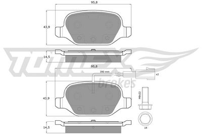 Brake Pad Set, disc brake TOMEX Brakes TX 12-702