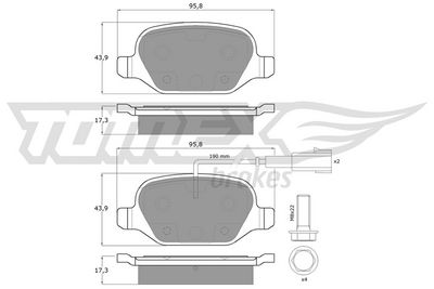 Brake Pad Set, disc brake TOMEX Brakes TX 12-703