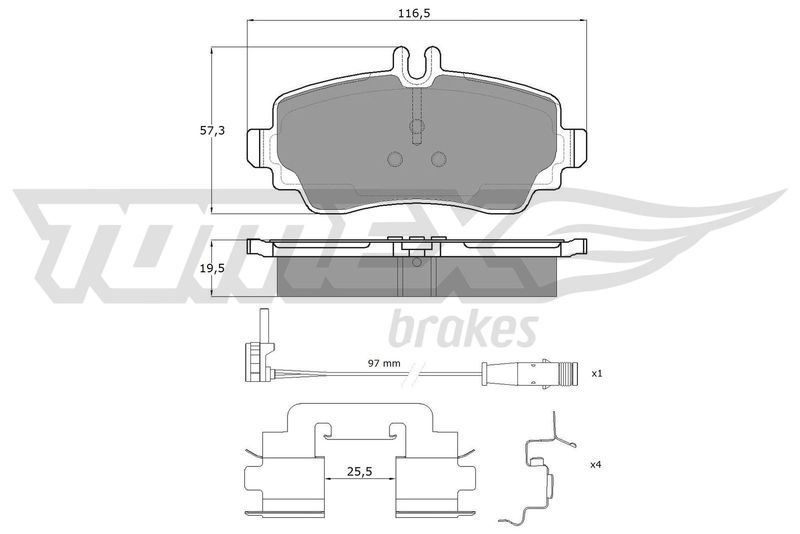 TOMEX Brakes TX 12-751 Brake Pad Set, disc brake