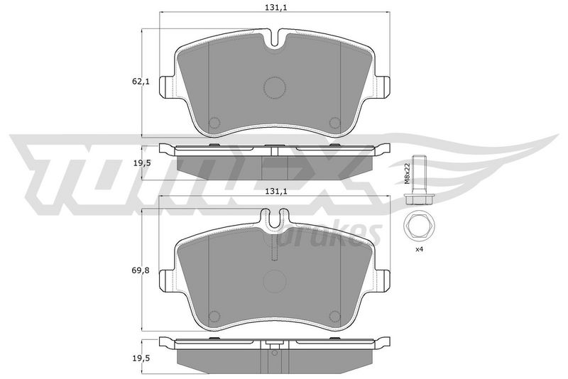 TOMEX Brakes TX 12-78 Brake Pad Set, disc brake